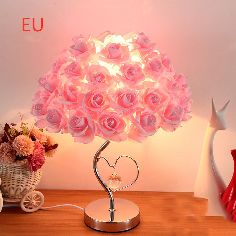 Wedding Decoration Lamp 220V Valentine's Day Gift Marriage Bedroom Bedside Desk Lamp Creative Roses Flower Light