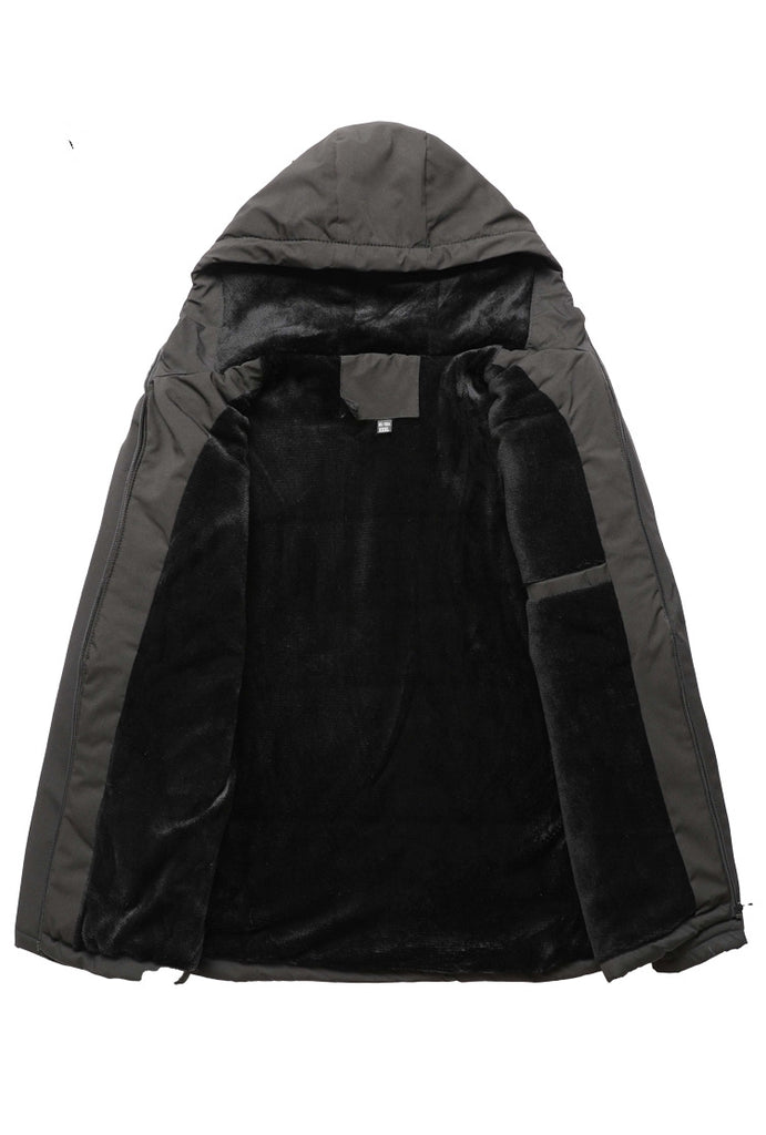 2023 Winter Plus Size Fleece Hooded Jacket - Men's Casual Shell
