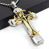 Cross Pendant Silver Gold Black Stainless Steel - Elegant Style Statement