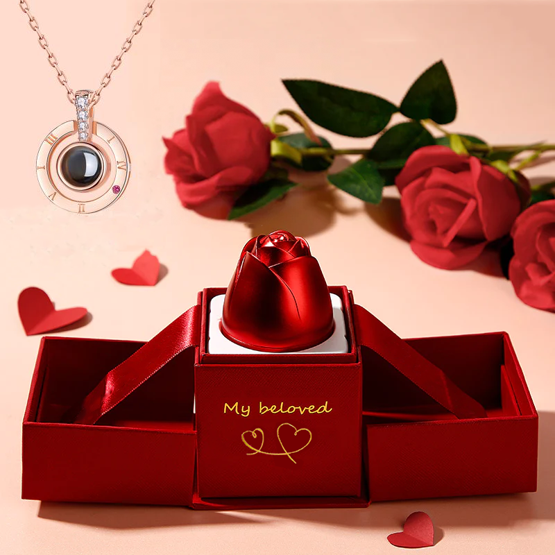 2023 Hot Valentine's Day Gifts Metal Rose Jewelry Gift Box Necklace For Wedding Girlfriend Necklace Gifts2023 Hot Valentine's Day Gifts Metal Rose Jewelry Gift Box Necklace For Wedding Girlfriend Necklace Gifts