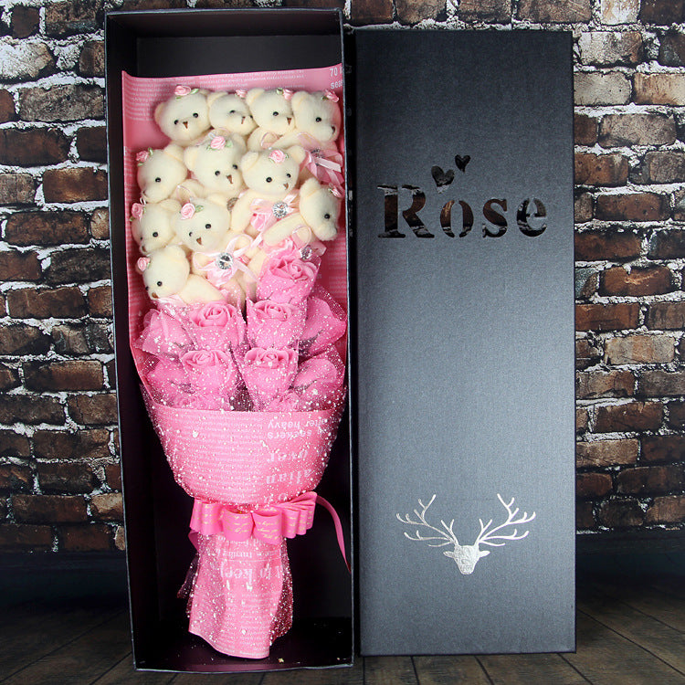 Valentine Plush Toys: Bears, Roses, Dolls in Gift Box