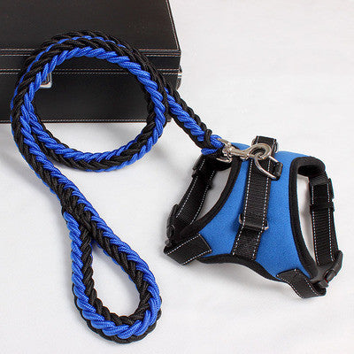 Nylon Dog Harness & Collar Set: Reflective, Padded, Medium-Large