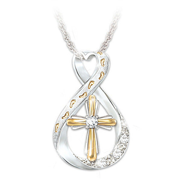 elegant-two-tone-cross-footprint-diamond-pendant