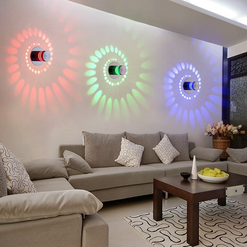 LED Wall Lights Modern Simple Spiral Wall Lamp Colorful Ceiling Led Indoor Lamp For KTV Bar Corridor Living Room