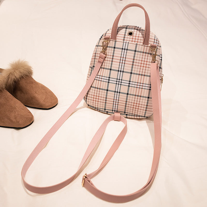 stylish-ladies-check-lock-small-backpack-&-shoulder-handbag-with-coin-purse