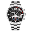 Men's Fashion Casual Six-pin Steel Belt Watch Quartz Watch