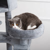 Ultimate Cat Haven: 105-Inch Gray Luxury Cat Tower with Plush Perches, Caves, Basket, and Scratching Board – The Purr-fect Indoor Playground!