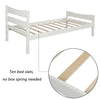 Twin Size Wood Platform Bed with Headboard and Wooden Slat Support (White Color)