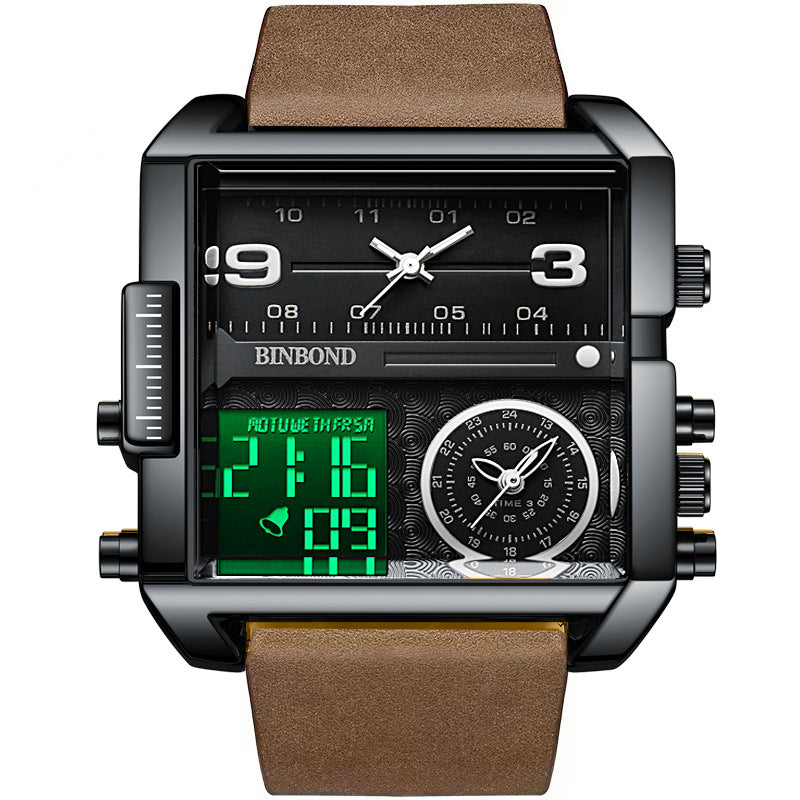 Men's Fashion Large Dial Multi-functional Sports Quartz Watch