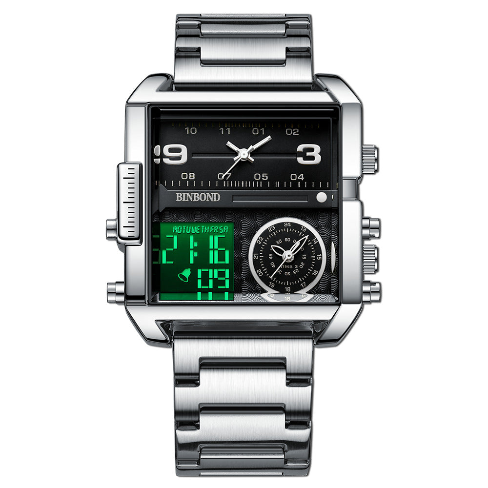 Men's Fashion Large Dial Multi-functional Sports Quartz Watch