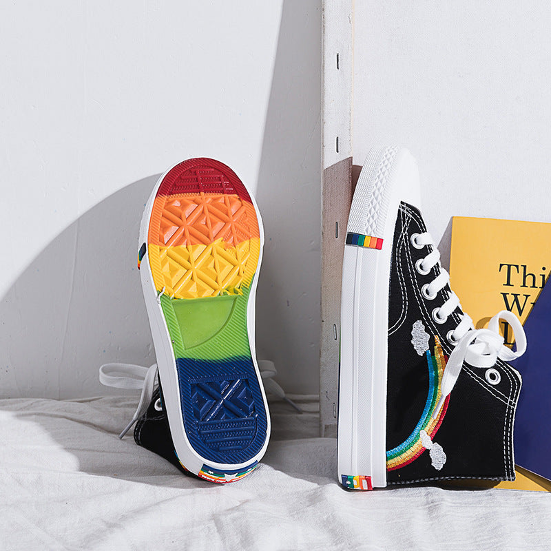 trendy-women's-rainbow-high-top-canvas-shoes-college-style