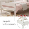 Twin Size Wood Platform Bed with Headboard and Wooden Slat Support (White Color)