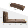 Double Chaise Lounge Sofa Floor Couch and Sofa with Two Pillows